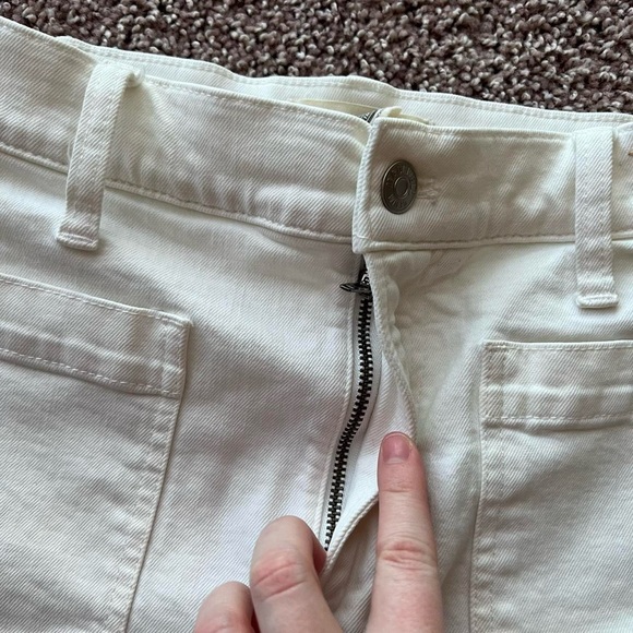 Madewell Perfect Wide Vintage Leg Women's White Cropped Pocket Jeans Size 29 - Picture 6 of 7